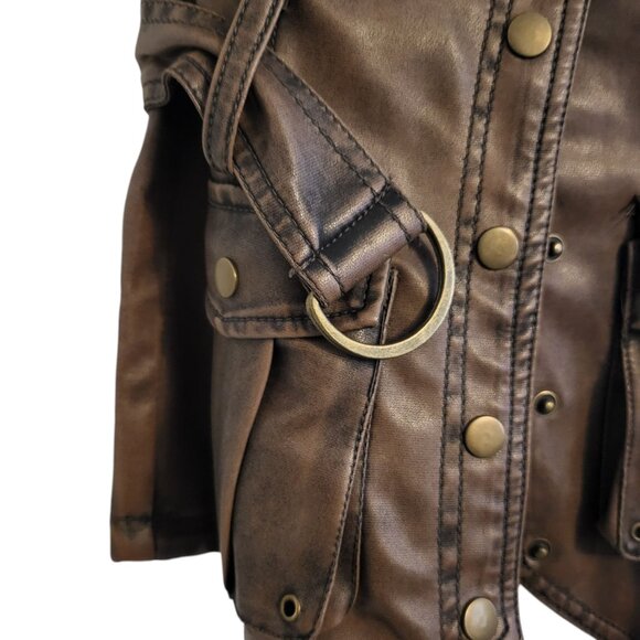 LAST KISS | Brown Wood Vintage Vest Jacket - Picture 6 of 10